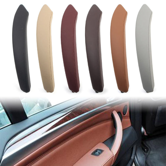 1Pcs Door Trim Pull Handle Left Side Real Leather for BMW X5 X6 E70
