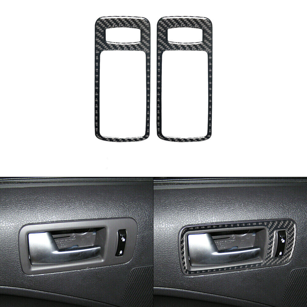 2Pcs Carbon Fiber Door Handle Decorative Cover Trim for Ford for Mustang 2005-2009