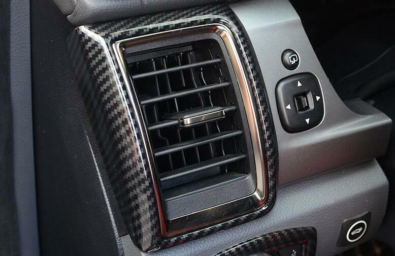 Fit for Ford Ranger 2015-2021 Carbon Fiber Middle Console Air Outlet Vent Trim