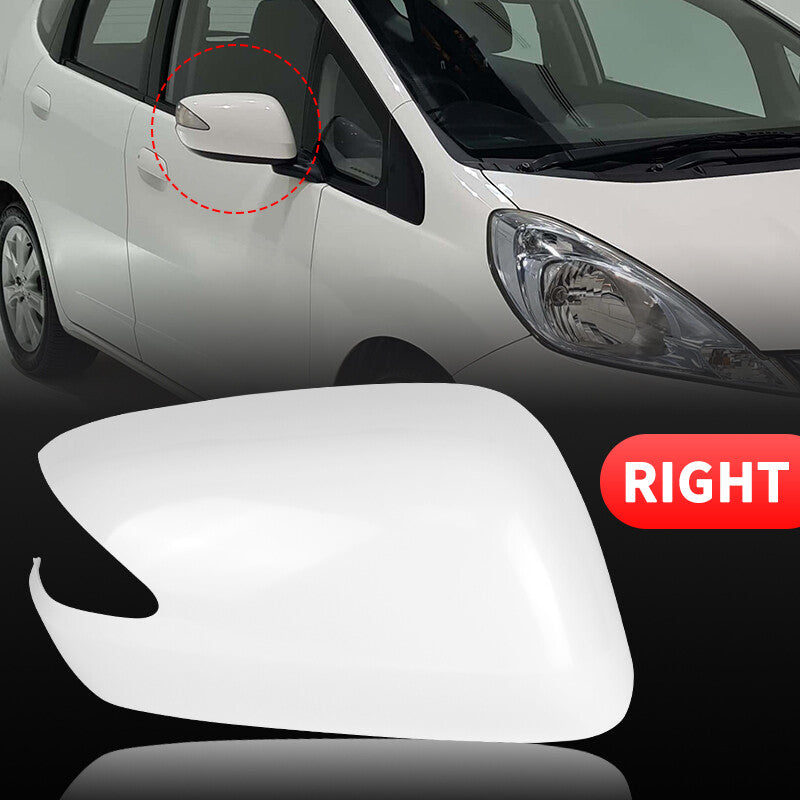 White Right Passenger Rearview Mirror Cover Cap for Honda Fit Jazz 2009-2013