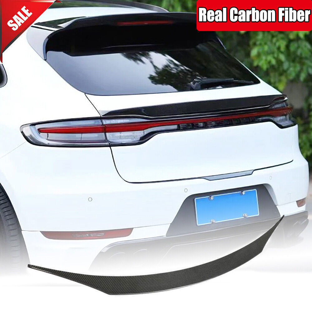 for Porsche Macan 2022-23 Real Carbon Fiber Rear Middle Trunk Spoiler Wing Cover