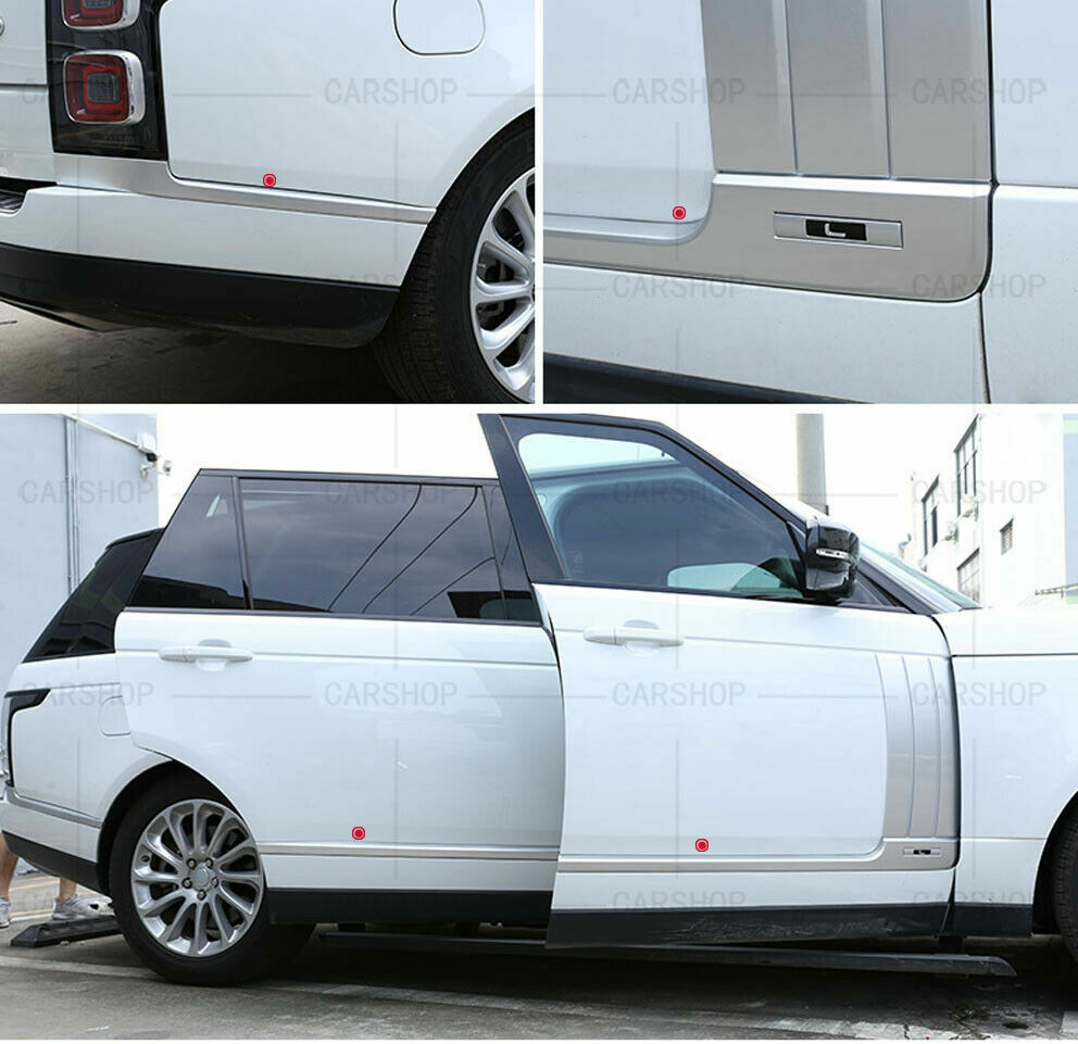 6Pcs Silver Car Door Side Body Molding Trim Cover for Range Rover LWB 2013-2021