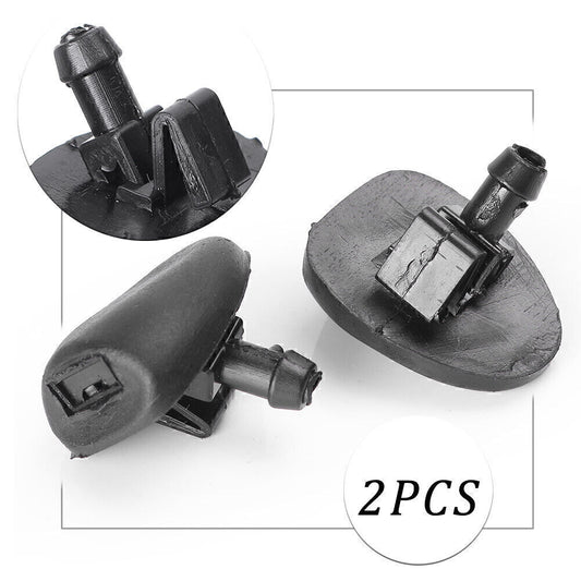 2-piece windshield washer nozzle for Peugeot 206 for Citroen C2, black ABS.
