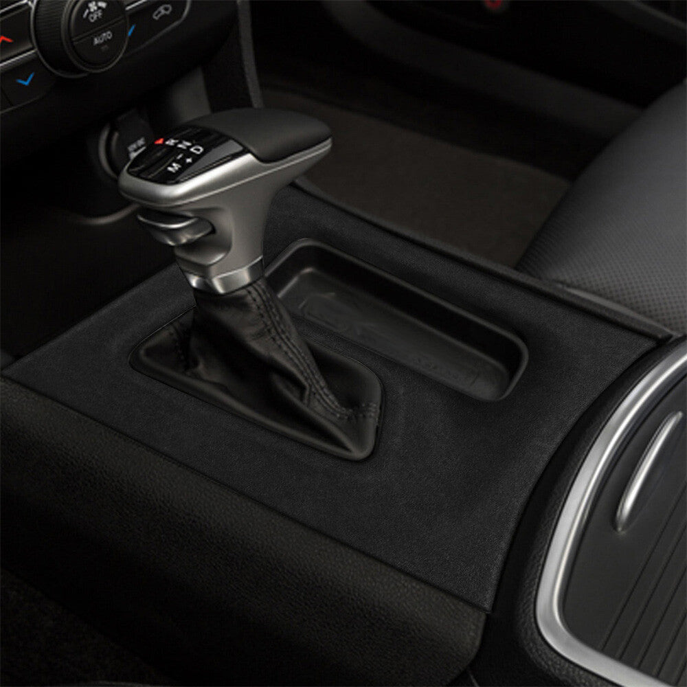 Suede Black Gray Console Gear Shift Box Panel Cover for Dodge Charger 2015-2022