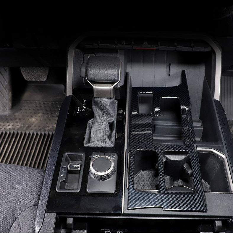 Carbon fiber console shift panel trim for Toyota Tenderra 2022/2023