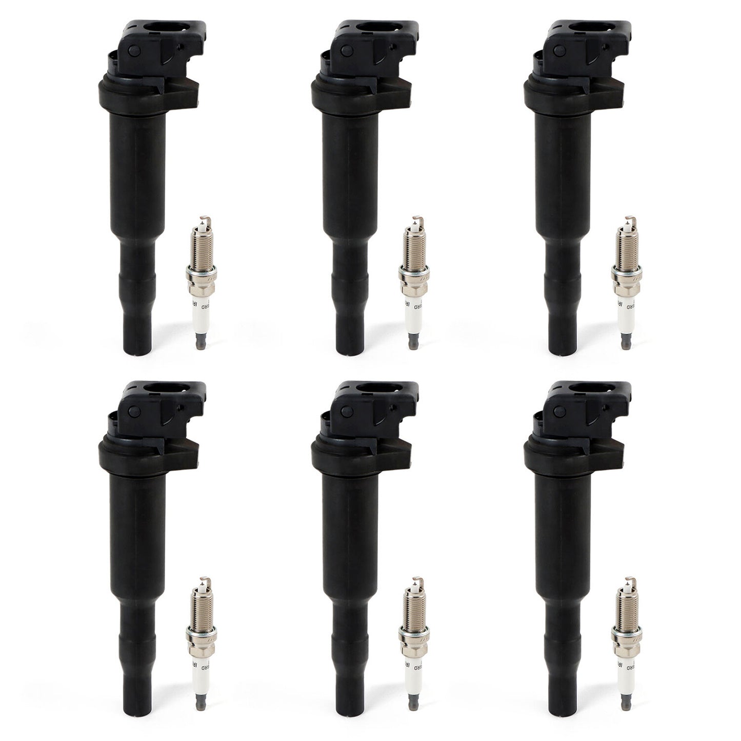 6Pcs Ignition Coil  Iridium Spark plugs for BMW 320i 325i 528i 535i X5 X3 UF592
