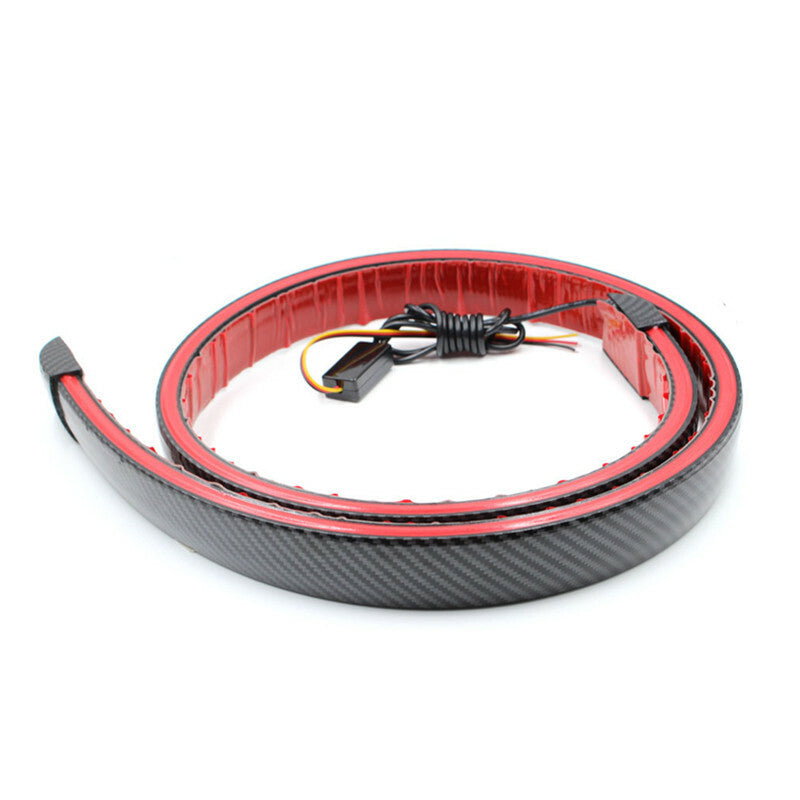 Car Brake Lights Strip Carbon Rear Wing Lip Turn Signal LED Spoiler Brake Lamp