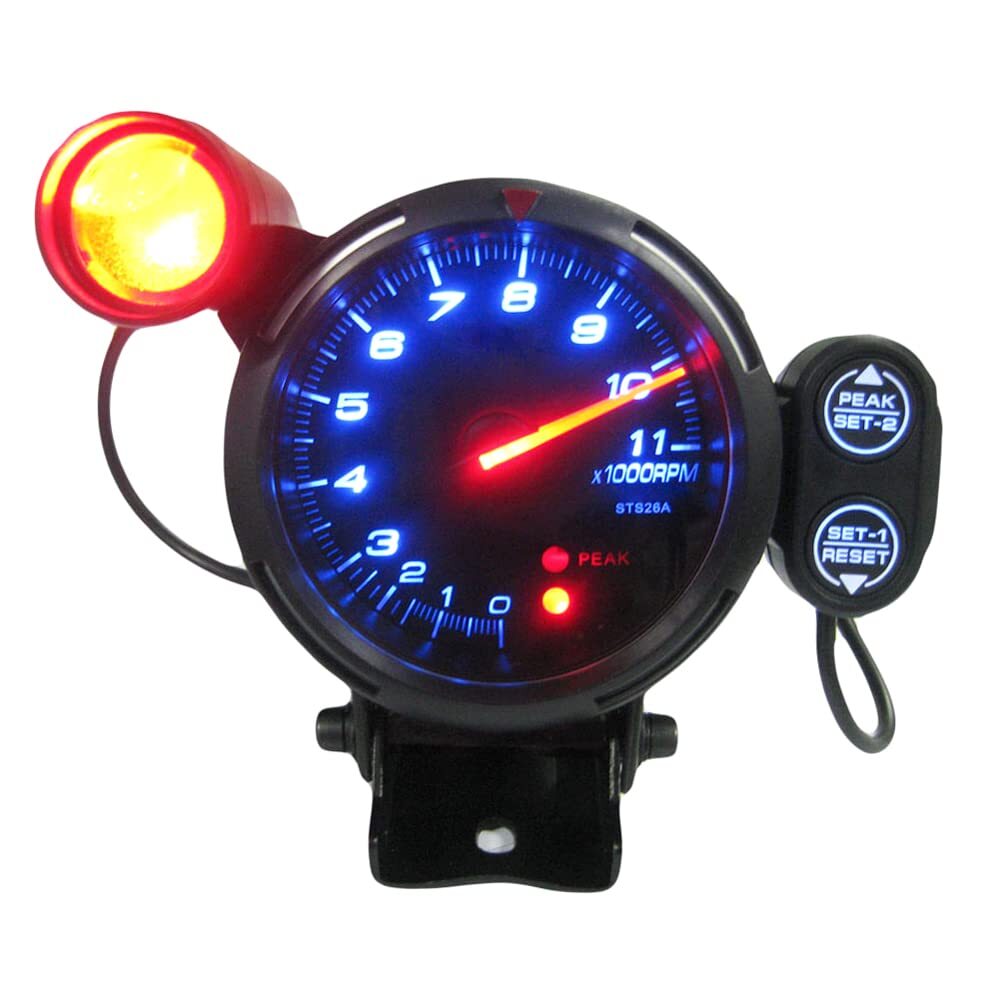 Car tachometer 11000 RPM peak memory function, ultra-bright LED backlight