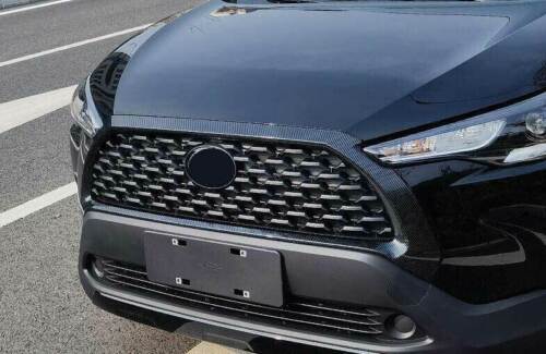 Front Bumper Center Hood Grill Mesh for Toyota for Corolla Cross 22-23 Carbon Fiber