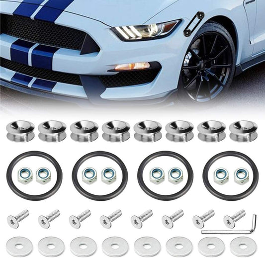 8-piece pack of quick-release front and rear bumper fasteners for car trunk mudguard hatches