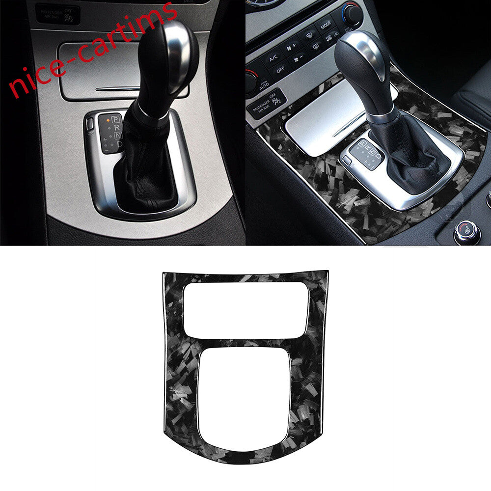 Forged Carbon Fiber Car Gear Shift Panel Cover for Infiniti G37 Sedan 2007-2009