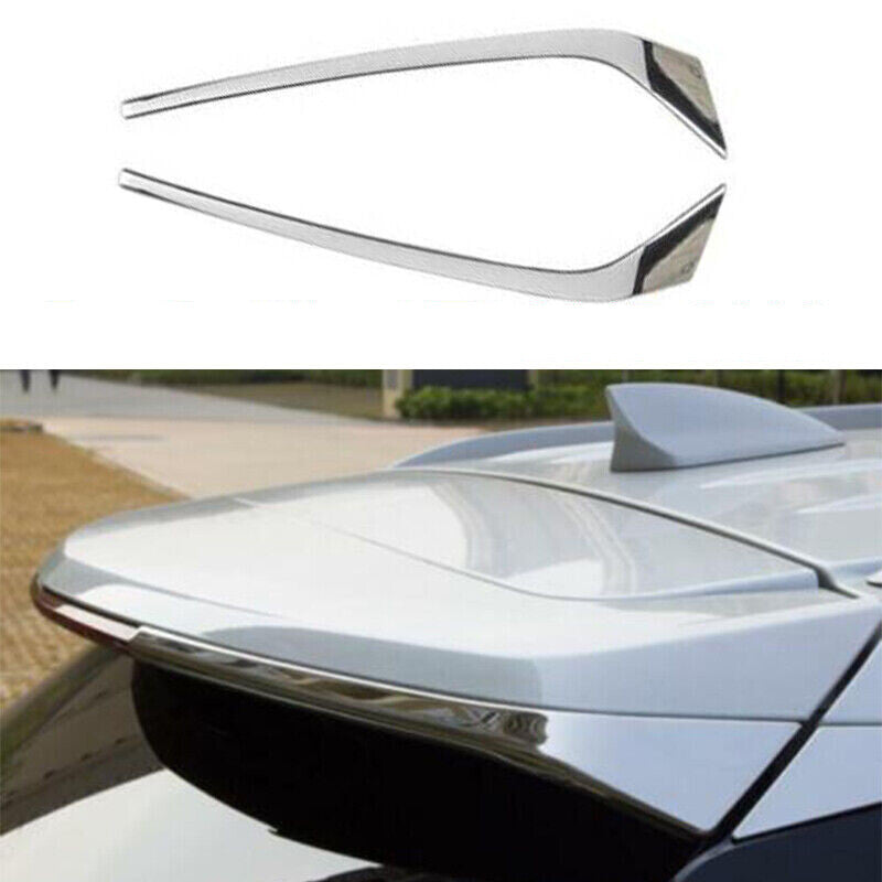 for Cadillac XT5 2017-2022 Chrome Rear Window Side Spoiler Strips Cover Trim 2P