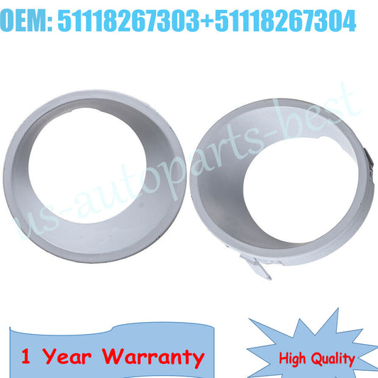2Front Fog Light Cover Trim Ring Left Right Pair Fit For 2001-2004 for BMW X5 E53