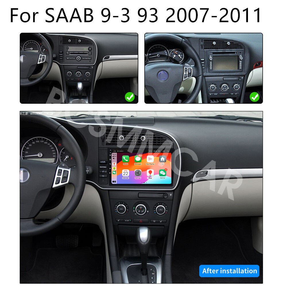Car Stereo Radio GPS Navi Bluetooth 2+32GB AUX-IN Fit for SAAB 9-3 93 2007-2011