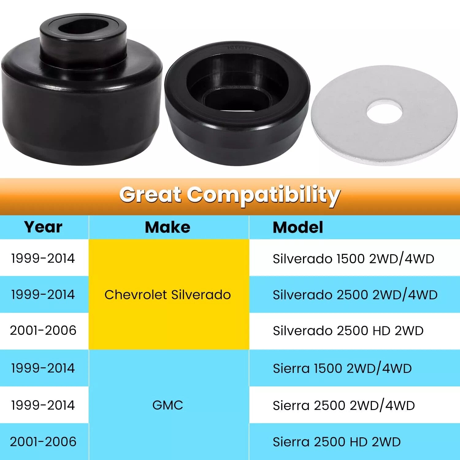 Body Cab Mount Bushing Kit Washers for 99-14 for Chevy Silverado  for GMC for Sierra 7-141