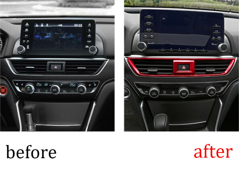for Honda Accord 2018-2022 Red Inner Center Dashboard Air Vent Outlet Cover Trim