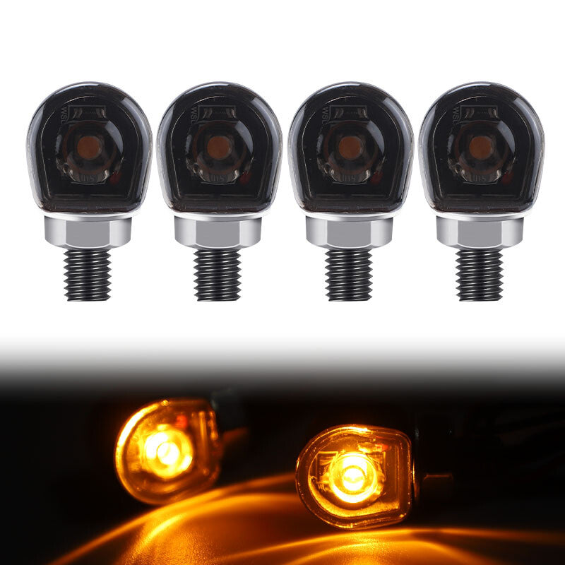 4¡ÁMotorcycle Universal 8mm Front Rear Bullet Turn Signals Blinker Lights LED