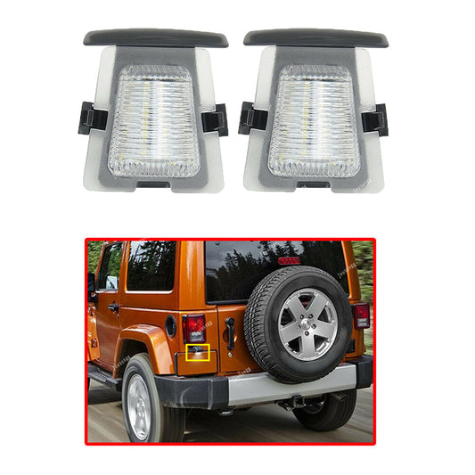 2X License Plate Light Housing Only with LED Bulb For 2007-2018 for Jeep for Wrangler JK