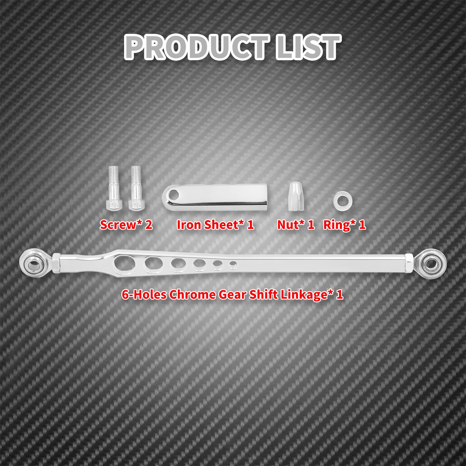 Chrome 6 Holes Gear Shift Linkage Lever Fit for Harley Touring Dyna Softail CVO