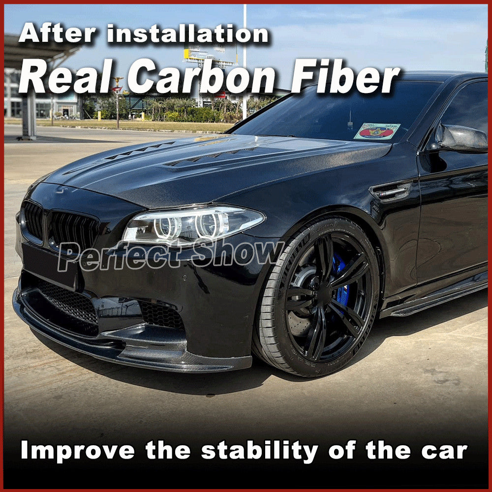 Fit for BMW 5 Series F10 M5 Sedan 2011-2016 REAL Carbon Front Bumper Lip Spoiler