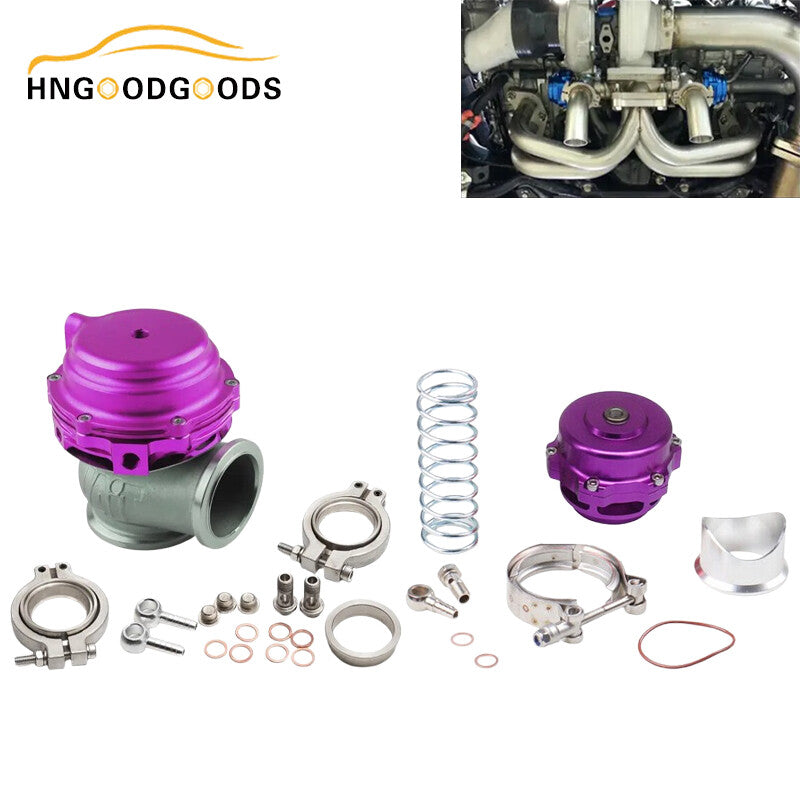 44 mm external exhaust valve, external turbine V-band flange, and 50 mm blow-off valve (BOV)
