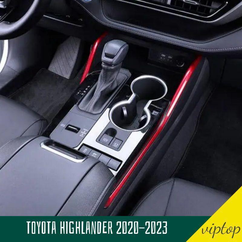 ABS Red Console Gear Shift Both Side Strip Cover for Toyota Highlander 2020-2023
