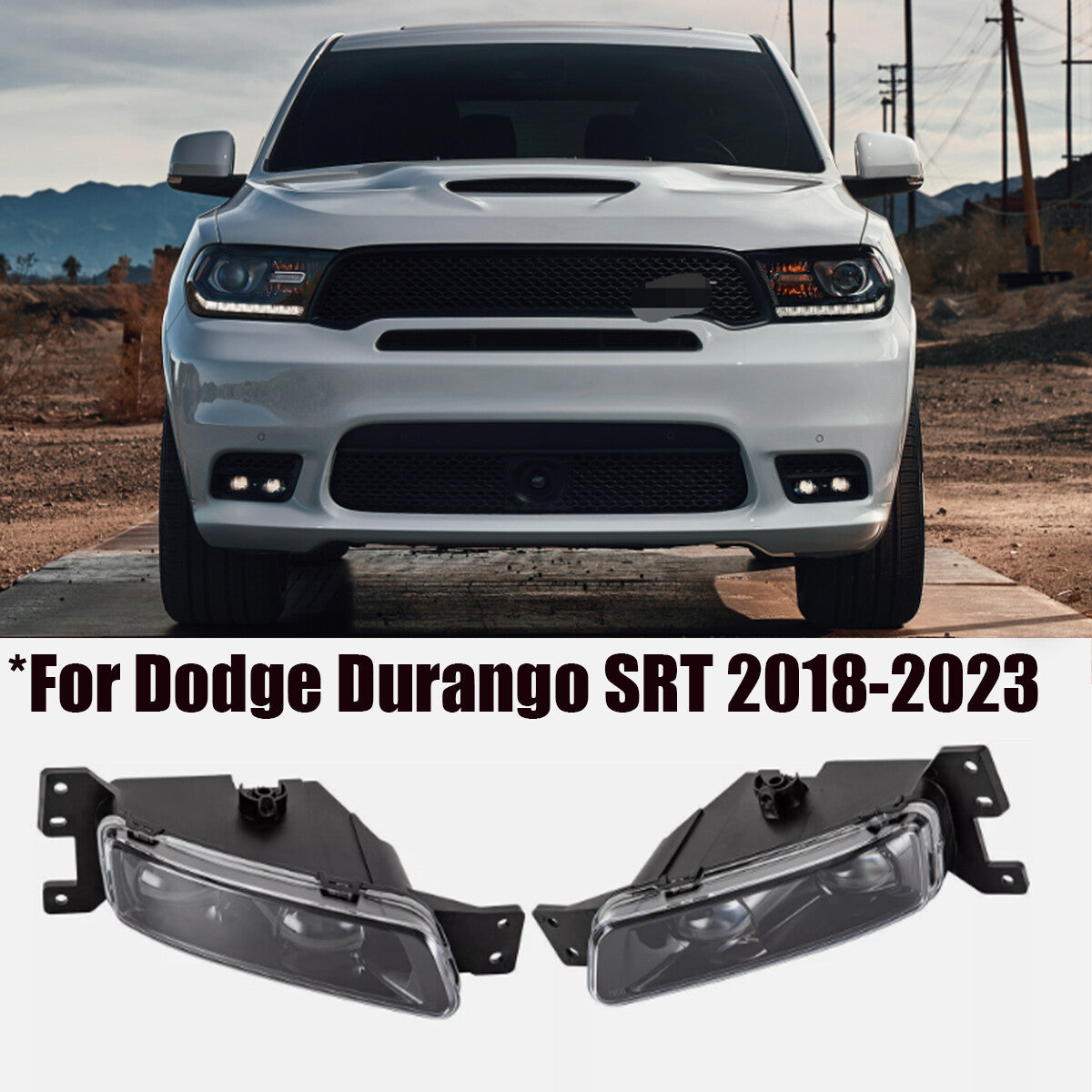 Bumper Fog lights (pair) for Dodge Durango SRT 2018-2022/2023 LED DRL driving lights.