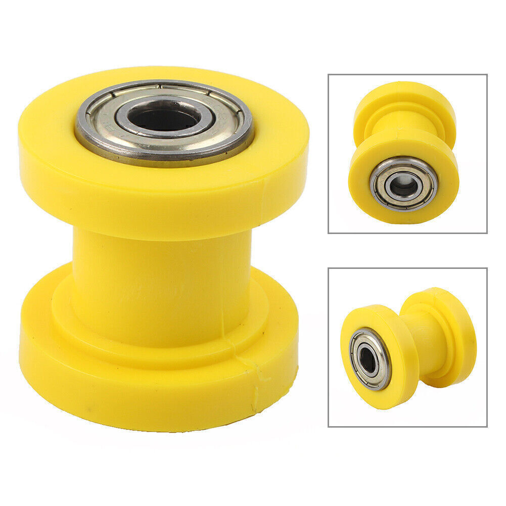 8mm Chain Roller Slider Tensioner Guide Pulley Dirt Pit For Bike Yellow