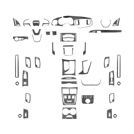64Pcs Forged Carbon Fiber Kits Whole Interior Trim Cover for Dodge Charger 15-22