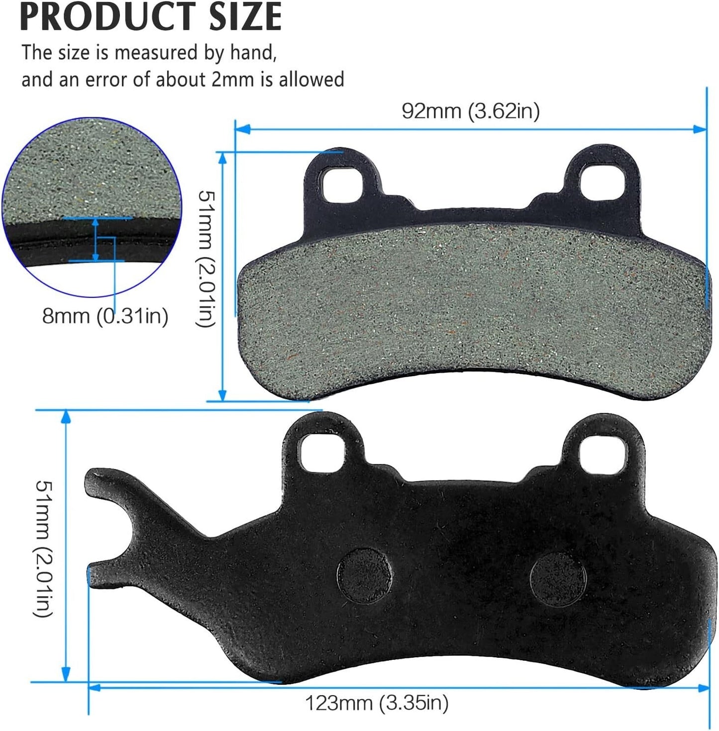 Front and Rear Brake Pad for Can-Am for Defender Max HD10 4x4 for Defender Max HD8 4x4