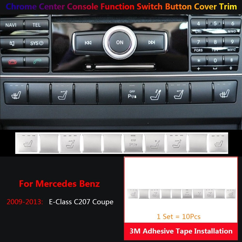 for Mercedes-Benz C207 for Seat Heater Center Console Function Switch Cover Trim 10x