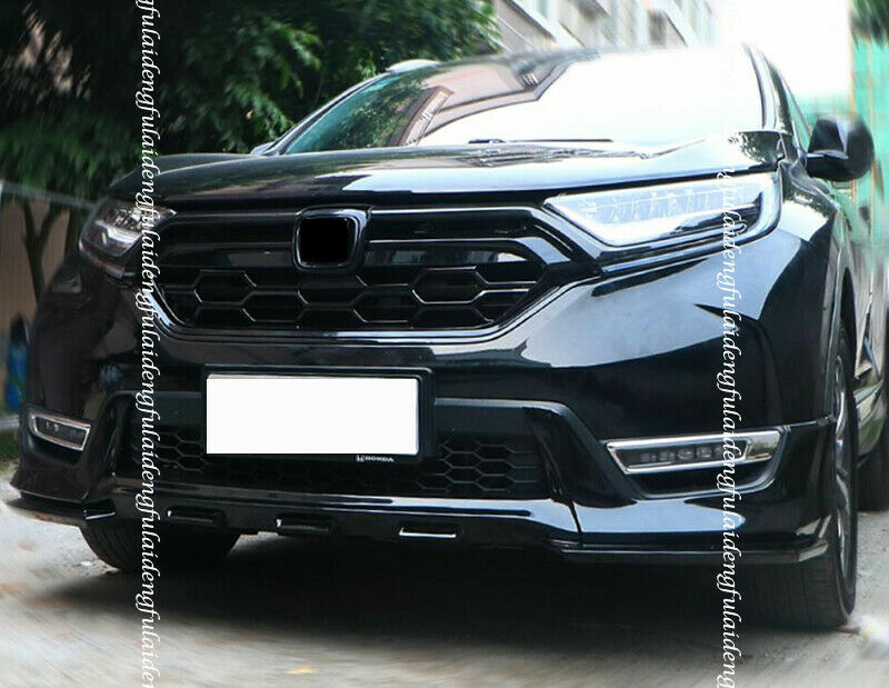for Honda CR-V CRV 2017-22 Glossy Black Front Bumper Center Grille Mesh Trim 3X