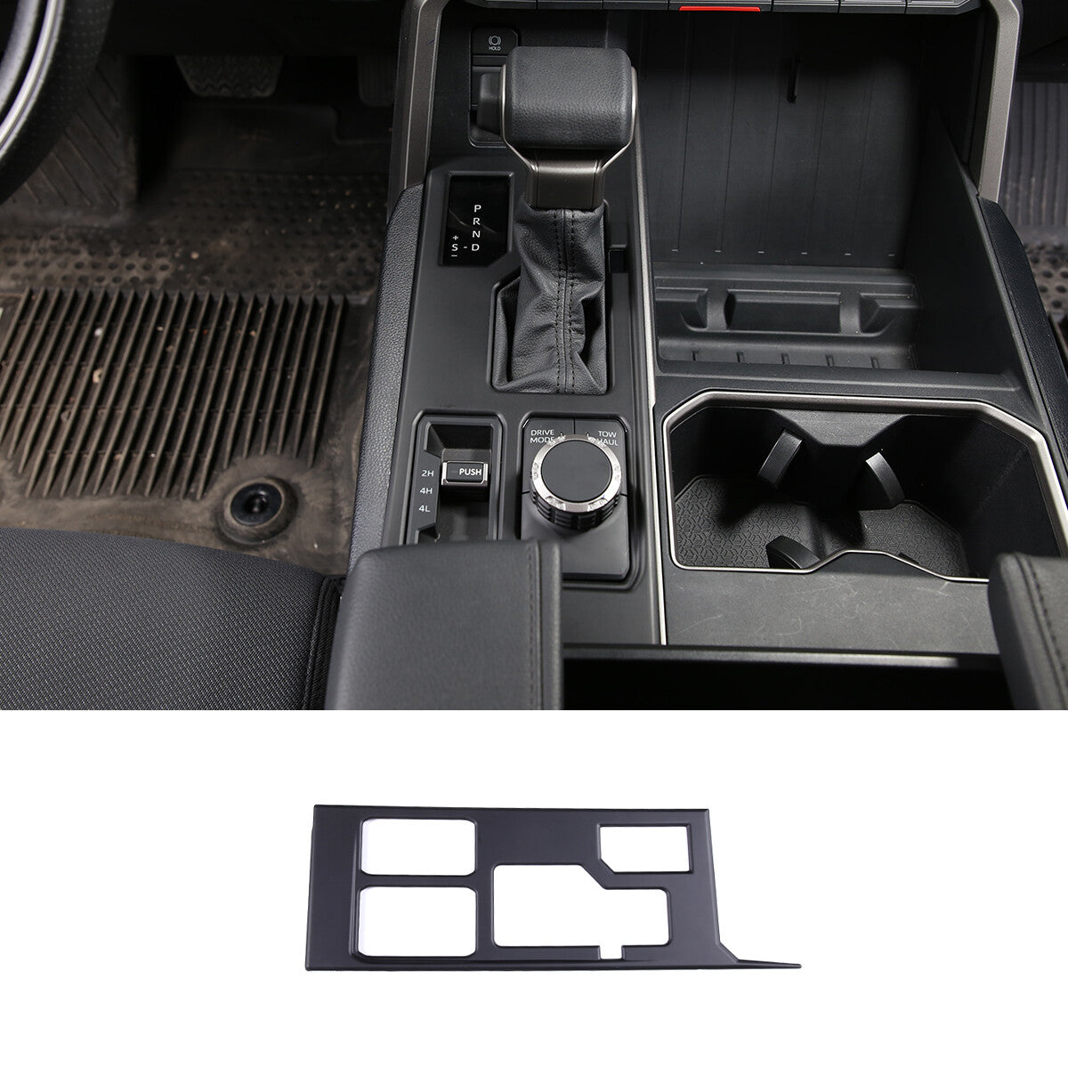 Matte Black ABS Console Gear Shift Box Panel Trim for Tundra Redwoods 2022-2023