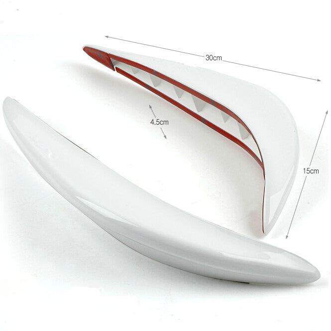 2x Car White Soft Bumper Protector Streamline Anti-rub Crash Rubbing Strip Cover