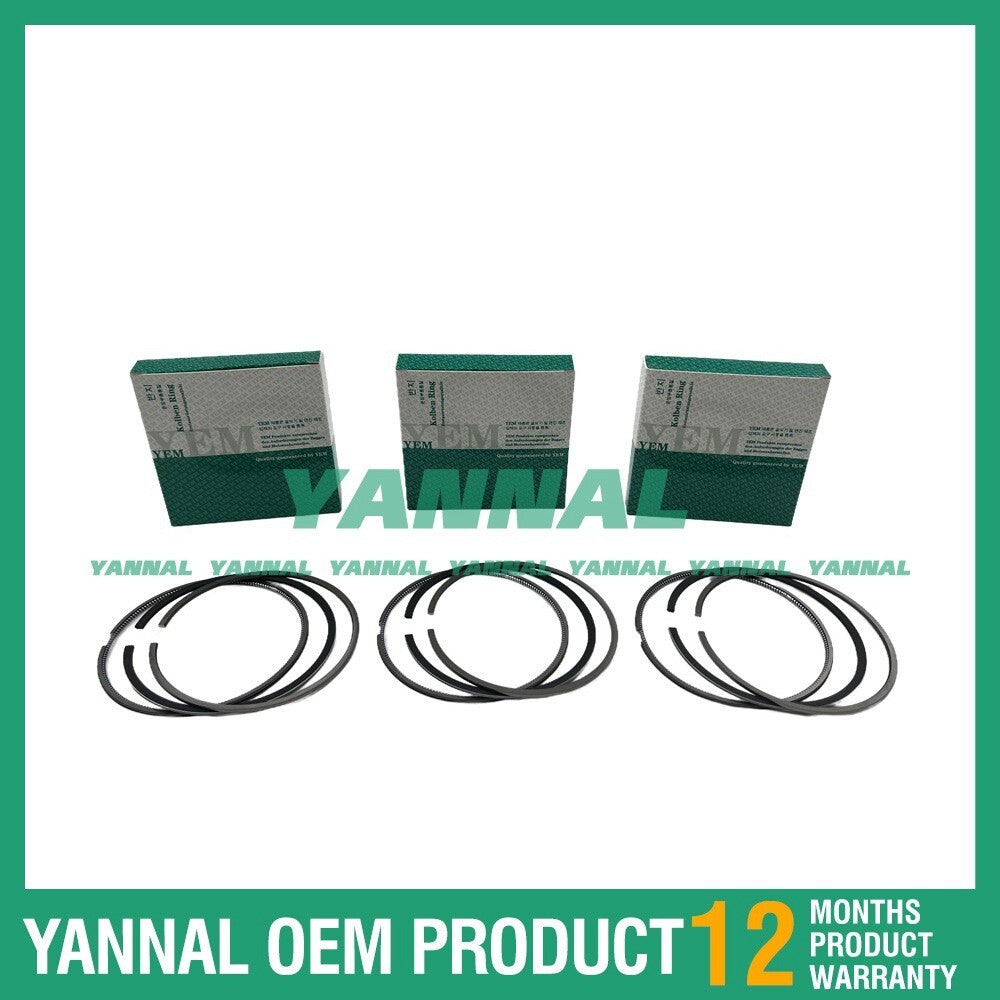 3-piece piston ring STD for Yanmar 3TNV80F engine SY26U catalytic converter excavator