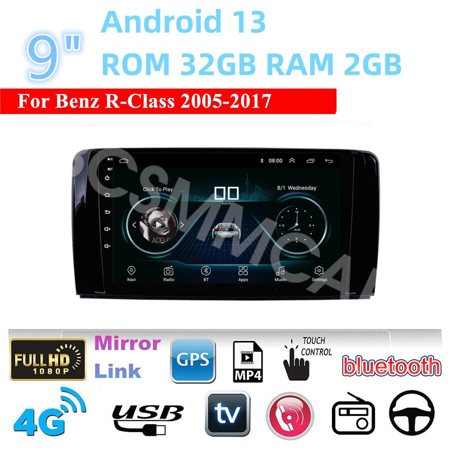 Android 13 Car Stereo For Carplay Fit for Mercedes Benz R-Class W251 2005-2017