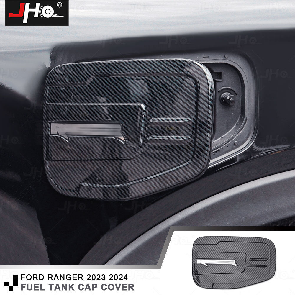 Carbon Fiber Door Fuel Tank Gas Cap Decor Cover Trim for Ford Ranger 2023-2024