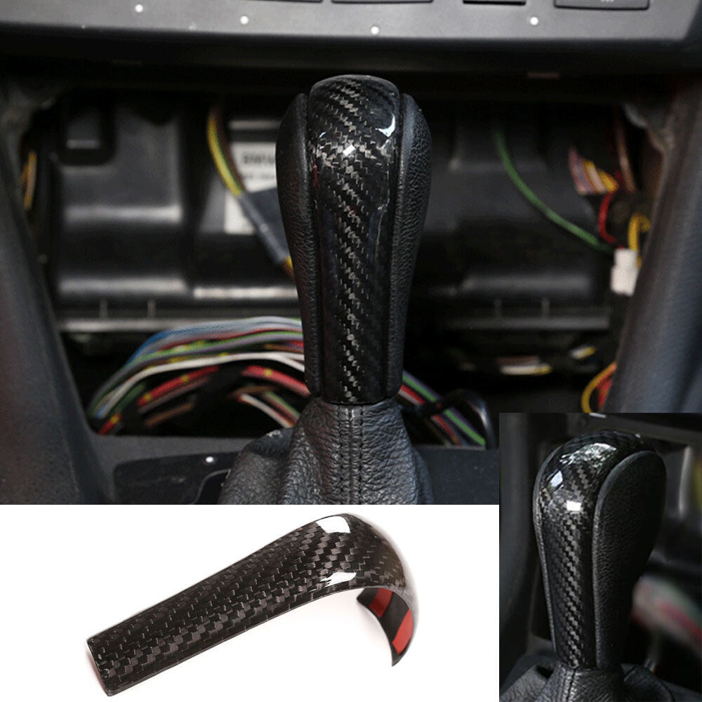 Real Carbon Fiber Gear Shift Knob Cover for BMW X3 06-10 X5 04-06 5 Series 96-07