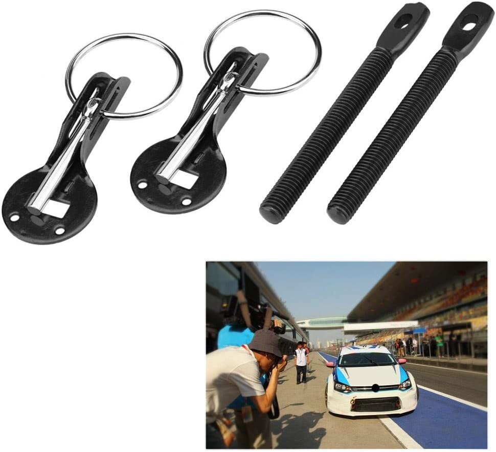 New Universal Alloy Car Mount Bonnet Range Hood Pin Lock Latch Kit - Motorsport