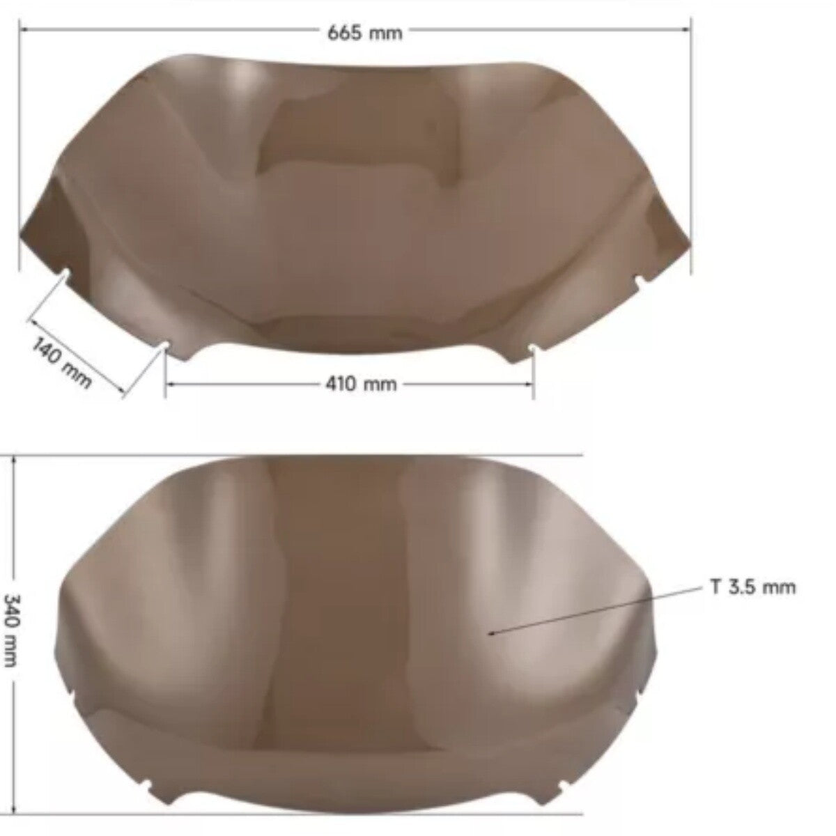 Smoke 13 Wave Windshield Windscreen for Harley Road Glide FLTRU FLTRUSE 15-23