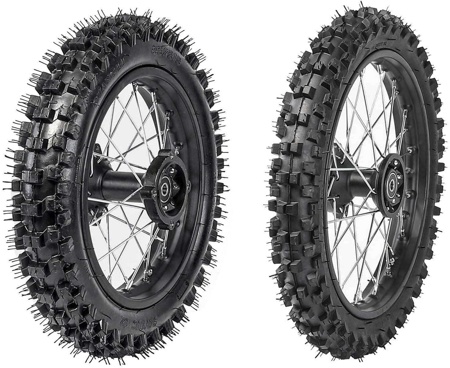 Front 60/100-14 and rear 80/100-12 rims, 110cc/125cc Pit bicycle SSR, Taodao