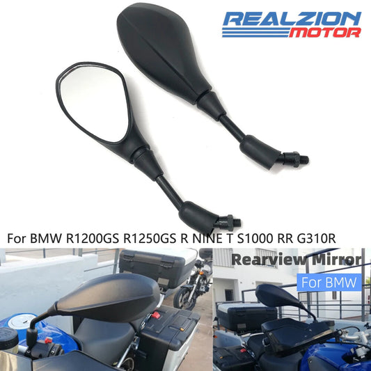 Universal 10mm Rearview Rear Housing Side Mirrors R1200RT R NINE T R9T S1000R