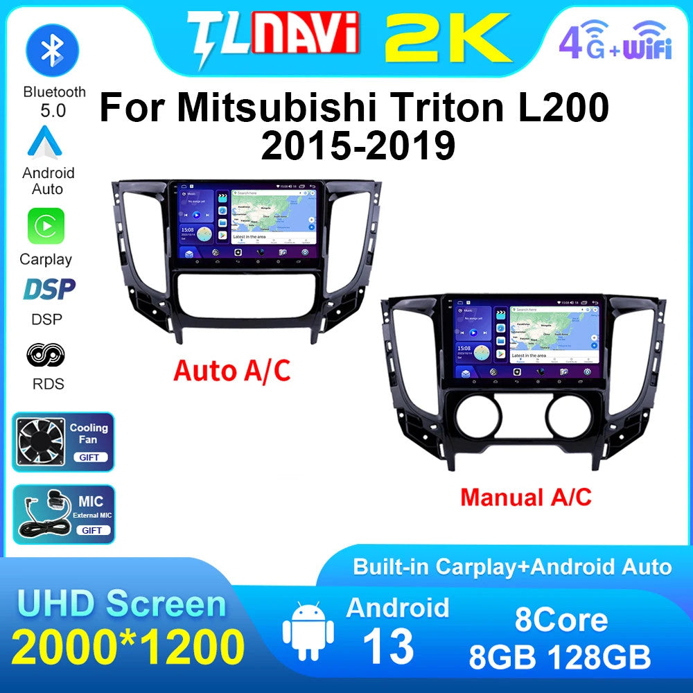 for Mitsubishi L200 Triton 2015-2019 Android Auto Carplay Car Stereo Radio GPS