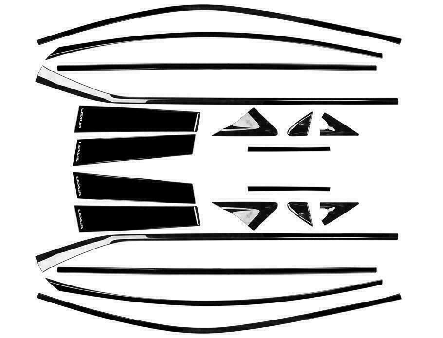20for Lexus for ES 250 350 300H 2019-2023 Glossy Black Window Strips Cover Trim
