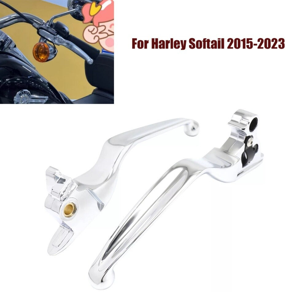Motorcycle Brake Clutch Levers Chrome for Harley Softail Models Fat Boy 2015-23