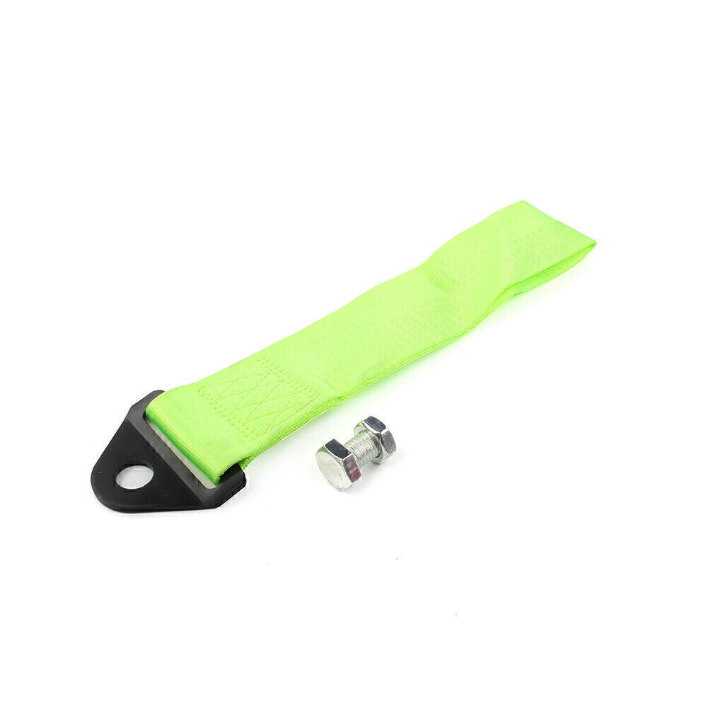 Racing Car Green Towing Strap Belts Rope Rally Hook Universal Rear/Front Bumper