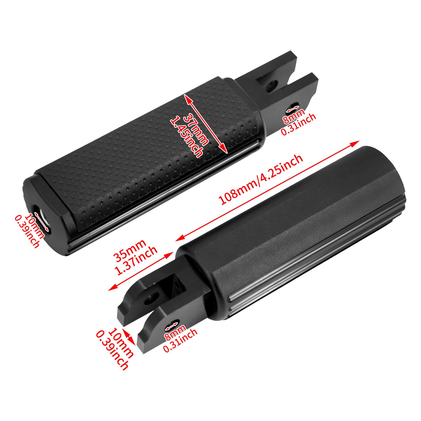 Black Non-Slip Defiance Driver Footpegs Footrests Fit for Harley Softail 2018-23
