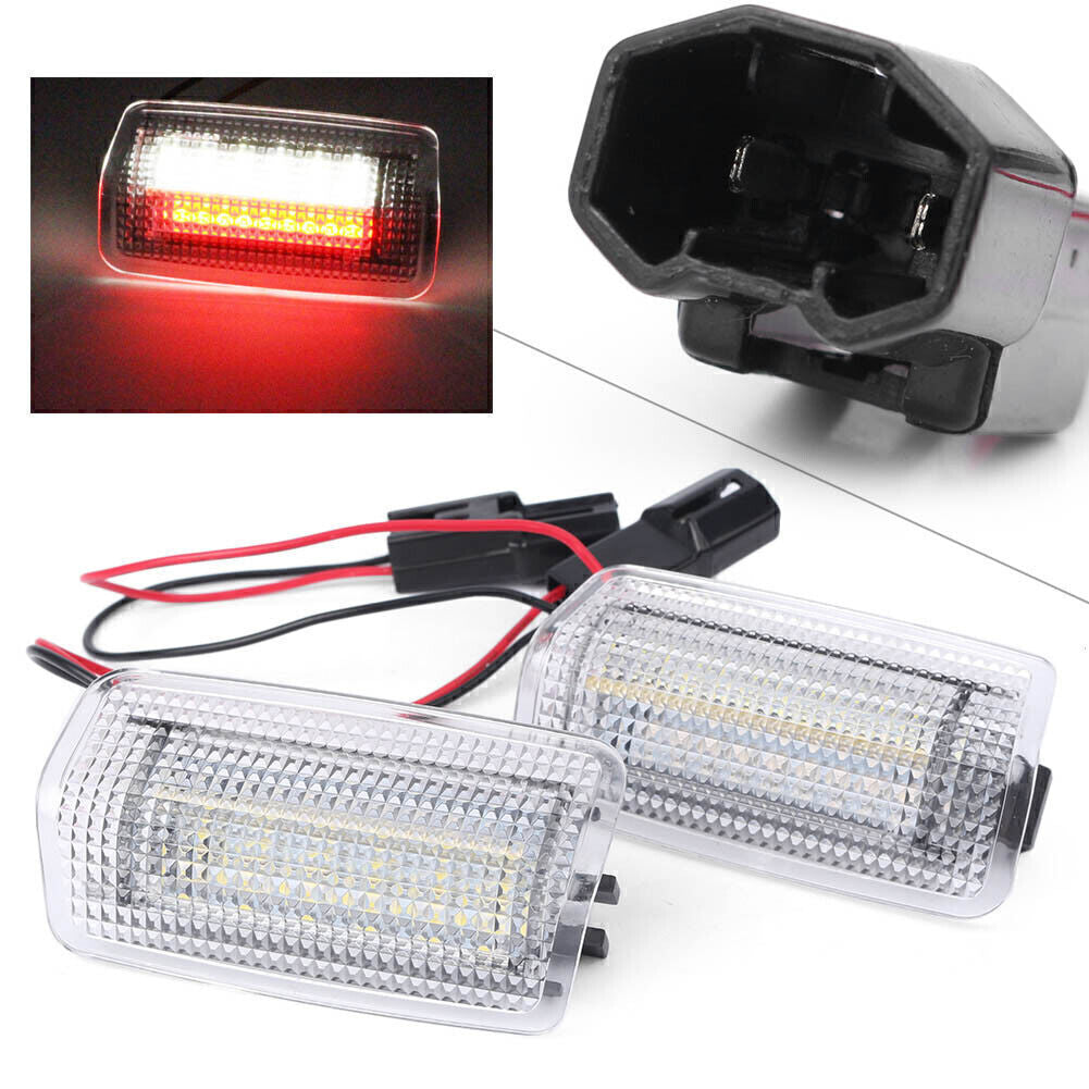2pcs LED Welcome Door Light Error Emergency Side White+Red Fit for Toyota for Camry