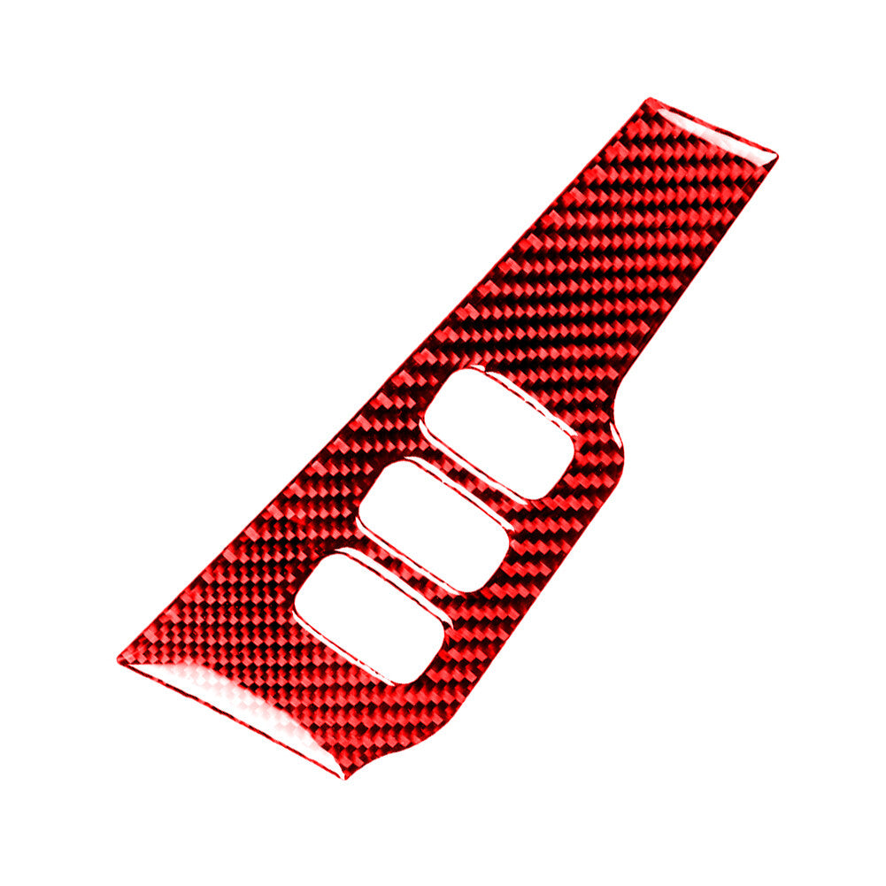 Red Carbon Fiber Light Control Panel Cover Trim for Mitsubishi Lancer 2008-2015