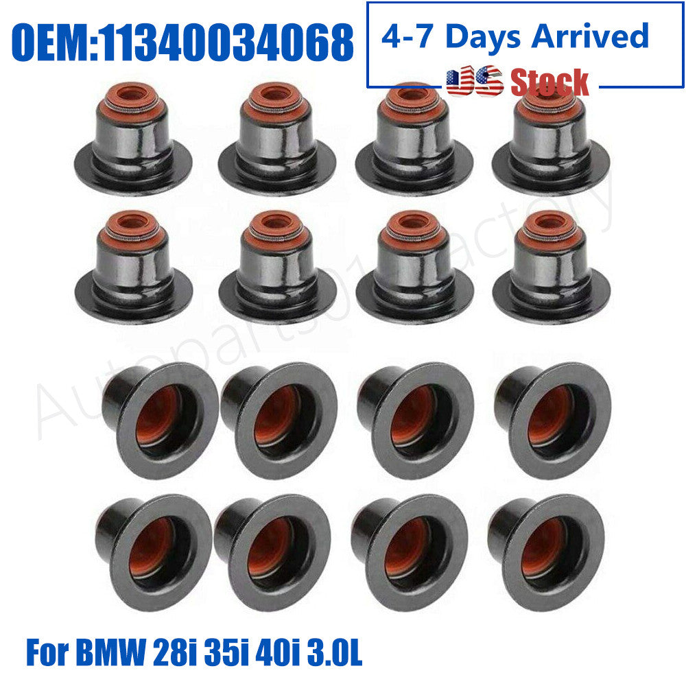 16PCS Engine Intake Valve Stem Oil Seal Repait Kit for BMW 28i 35i 40i 3.0L